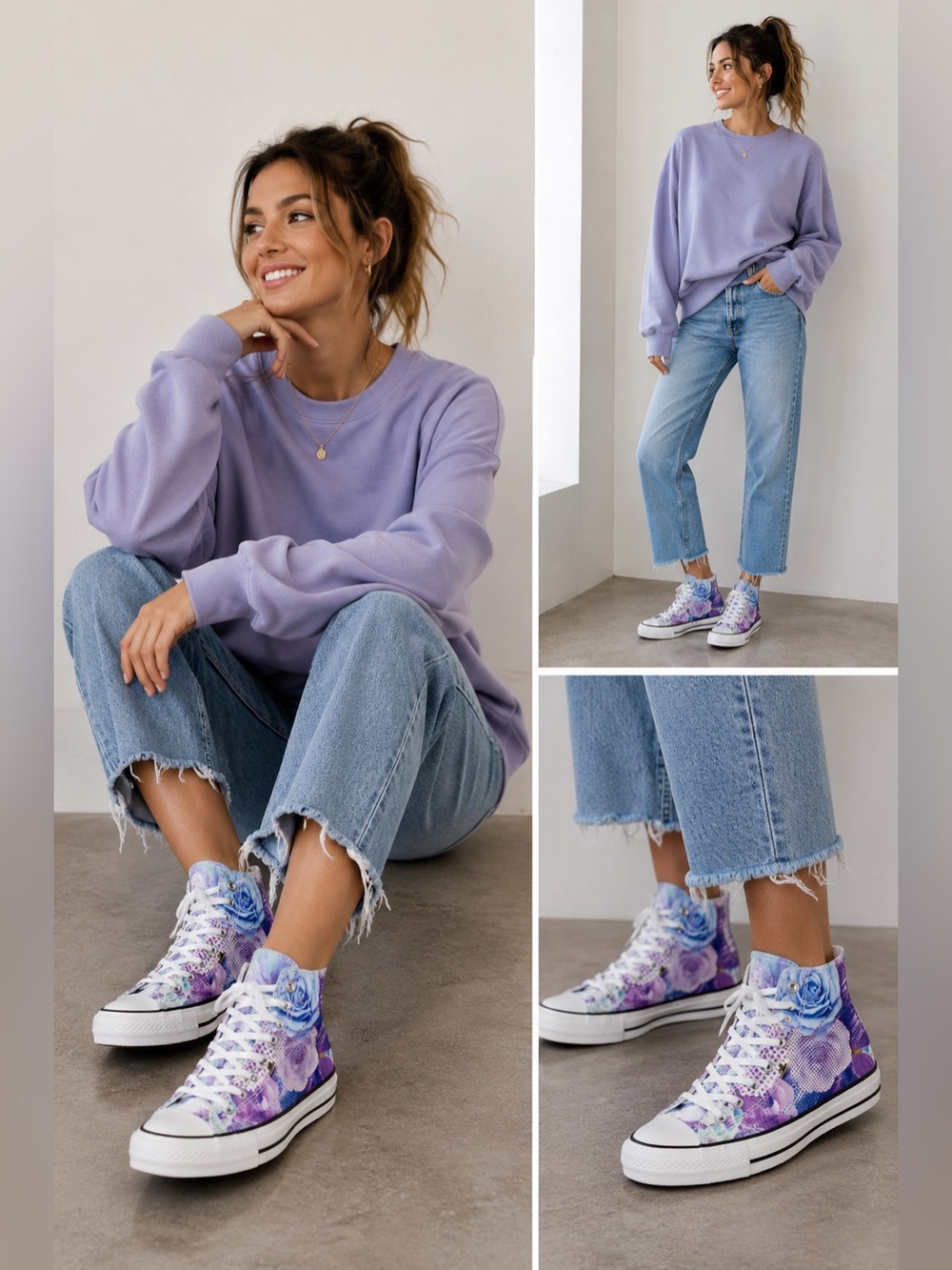 Converse Chuck Taylor All Star hightop sneakers featuring Digital
Floral Pattern